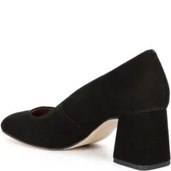 Gianni Bini Catallo Retro Black Suede Low Block Heels Pumps Size 9 - Picture 11 of 11